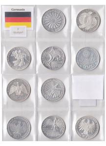 1972 - 5 monete da 10 Marchi Silver Germania Ag Olimpiadi Monaco Zecca F